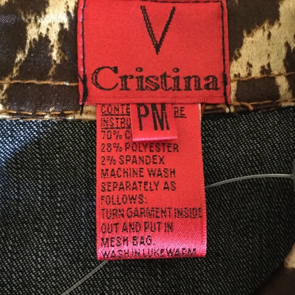 V Cristina Dark Blue Denim Jacket Size PM - Picture 6 of 8